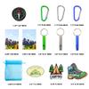 110PCS Camping Happy Birthday Party Favors Gift Bag Kits with Camp Compass, Hiking Whistles Keychain Carabiner, Camping Stickers Decorations for Outdoor Camper Nature Adventure Exploration Supplies view 2