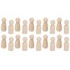 20Pcs Wooden Peg Dolls Unfinished Angel Shape Toddler Wood Doll Bodies for Children DIY Craft Toys Gifts Graffiti Handicraft Ornaments(43MM mixed boys and girls) view 1