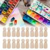 20Pcs Wooden Peg Dolls Unfinished Angel Shape Toddler Wood Doll Bodies for Children DIY Craft Toys Gifts Graffiti Handicraft Ornaments(43MM mixed boys and girls) view 2