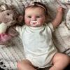 iCradle 20inch50CM Reborn Baby Dolls Silicone Vinyl Full Body Realistic Newborn Toddler Doll with Brown Hair Anatomically Correct Washable Toy for Age3+ view 2