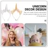 Beaupretty 2pcs Unicorn Headbands Ears Photo Props Girl Birthday Outfit Halloween Christmas Party Cosplay Costume Accessories Gold Silver view 2