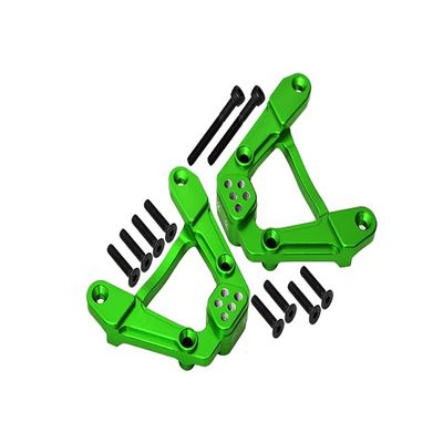 Aluminum Adjustable Rear Damper Mount For Axial 1/6 SCX6 Jeep JLU Wrangler AXI05000-12Pc Set Green
