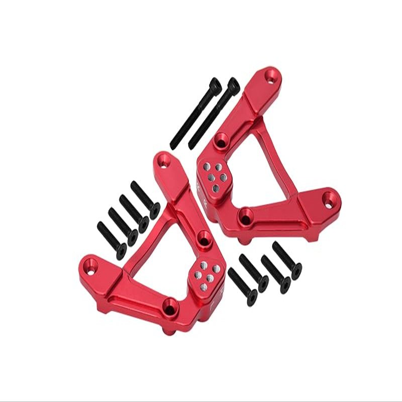 Aluminum Adjustable Rear Damper Mount For Axial 1/6 SCX6 Jeep JLU Wrangler AXI05000-12Pc Set Red