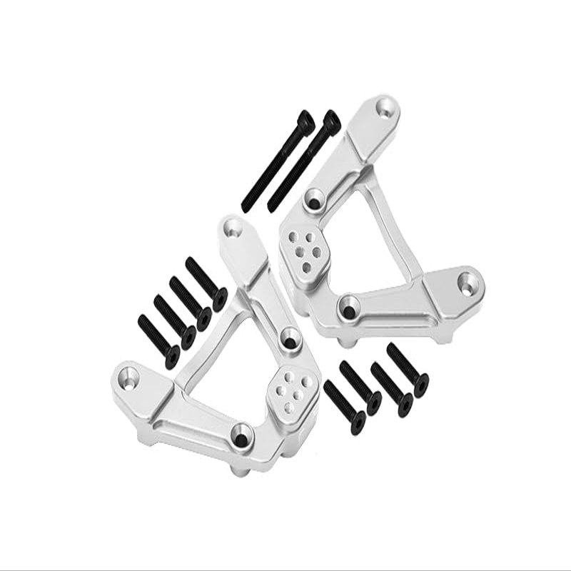 Aluminum Adjustable Rear Damper Mount For Axial 1/6 SCX6 Jeep JLU Wrangler AXI05000-12Pc Set Silver