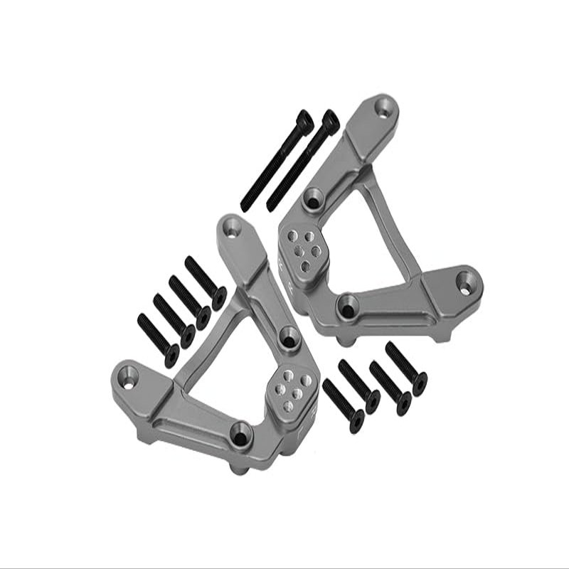 Aluminum Adjustable Rear Damper Mount For Axial 1/6 SCX6 Jeep JLU Wrangler AXI05000-12Pc Set Gray Silver