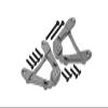 Aluminum Adjustable Rear Damper Mount For Axial 1/6 SCX6 Jeep JLU Wrangler AXI05000-12Pc Set Gray Silver view 1