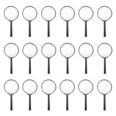 Magnifying Glass for Kids, 18 Pack Plastic Magnifier Hand Lens for Children Toy Class Teaching Reading Outdoor Searching IRCHLYN (Black)