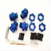for 1/10 RC Car E-REVO REVO Summit 6469 5854 Blue Aluminum Widen 17MM Splined Wheel Hubs and Hex Nuts view 1