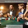Vilobos 7 Player Blackjack Table with Folding Legs 71'' Casino Game Table Removable Metal Cup Holder Green Felt view 2