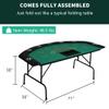 Vilobos 7 Player Blackjack Table with Folding Legs 71'' Casino Game Table Removable Metal Cup Holder Green Felt view 3