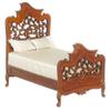 Melody Jane Dolls Houses Dollhouse Victorian Art Nouveau Double Bed JBM Walnut Bedroom Furniture view 1