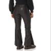 dollhouse Women's Contouring Black Vegan Leather Flare with Side Slit and Exposed Buttons, 1 view 3