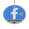The Improper Mug Facebook Jail Ornament Gag Jokes for Friends Suspended on FB Funny 2021 Christmas Secret Santa White Elephant Holiday Keepsake Novelty 3 inch Round Ce view 1