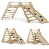 Avenlur Vicus 4 in 1 Montessori Climbing Set - Wooden Climbing Gym - Triangle Ladder, Rock Climbing Step, Ramp Climber, Reversible Slide - Foldable Indoor Playground for Kids Ages 18 Months to 4 Years view 1