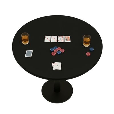 Feltectors Felt Card Game Table Cover for Playing Cards Poker, Mahjong, Domino, Bridge and Board Game, Elastic Fitted Tablecloth for 58 to 64 Inch Round Tables- Black