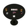 Feltectors Felt Card Game Table Cover for Playing Cards Poker, Mahjong, Domino, Bridge and Board Game, Elastic Fitted Tablecloth for 58 to 64 Inch Round Tables- Black view 1