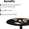 Feltectors Felt Card Game Table Cover for Playing Cards Poker, Mahjong, Domino, Bridge and Board Game, Elastic Fitted Tablecloth for 58 to 64 Inch Round Tables- Black view 2