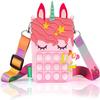 Gifts for Girl Fashion Pop Purse Push Bubbles Fidget Toy, Pink Unicorn Purse Wallet Ladies Bag Silica Dimple Crossbody Bags for Girls view 1