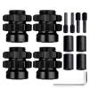 CrazyHobby Aluminum 17mm Wheel Hubs/Nuts Splined for 1/10 Traxxas E-Revo Summit T-Maxx, Set of 4 (Black) view 1