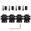 CrazyHobby Aluminum 17mm Wheel Hubs/Nuts Splined for 1/10 Traxxas E-Revo Summit T-Maxx, Set of 4 (Black) view 2