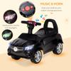 Aosom Kids Ride On Push Car, Foot-to-Floor Walking Sliding Toy Car for Toddler with Working Horn, Music, Headlights and Storage, Black view 3