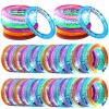 Junkin 100 Pcs Glow Sticks Bracelets Glow in The Dark Bracelets LED Flashing Light Up Neon Supplies for Light Up Rave Concert Birthday Carnival Party Favors (6 Color) view 1