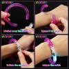 Junkin 100 Pcs Glow Sticks Bracelets Glow in The Dark Bracelets LED Flashing Light Up Neon Supplies for Light Up Rave Concert Birthday Carnival Party Favors (6 Color) view 3