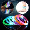 Junkin 100 Pcs Glow Sticks Bracelets Glow in The Dark Bracelets LED Flashing Light Up Neon Supplies for Light Up Rave Concert Birthday Carnival Party Favors (6 Color) view 4