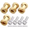 4PCS CrazyHobby Brass RC 12mm Wheel Hubs Extensions Wheel Spacers Hex Drive Adapter for 1/10 RC Crawler Axial SCX10 & SCX10 II 90046 D90 (18mm) view 1
