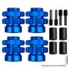 CrazyHobby Aluminum 17mm Wheel Hubs/Nuts Splined for 1/10 Traxxas E-Revo Summit T-Maxx, Set of 4 (Navy Blue) view 1