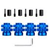 CrazyHobby Aluminum 17mm Wheel Hubs/Nuts Splined for 1/10 Traxxas E-Revo Summit T-Maxx, Set of 4 (Navy Blue) view 2