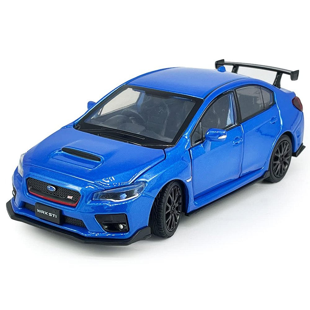 2016 Impreza WRX STI S207 Diecast Model Cars Racing Sports Toy Car 1/32 Scale Metal Childrens Die-cast Vehicles with Light, 4 Doors Open, Hood & Trunk Open, Toys for Boys Gifts Men, Blue