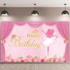 Ballerina Birthday Party Decorations 5 x 3 ft Cute Ballet Photography Backdrops for Girls Birthday Baby Shower Dance Ballerina Party Supplies Decorations view 1
