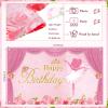 Ballerina Birthday Party Decorations 5 x 3 ft Cute Ballet Photography Backdrops for Girls Birthday Baby Shower Dance Ballerina Party Supplies Decorations view 2