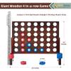 SpexDarxs Giant 4 in A Row Game, Wooden Jumbo 4-to-Score Set for Indoor & Outdoor Family Fun-Line Up Four Travel Board Games with 42 Coins & Ring Holders & Carrying Bag view 2