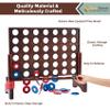 SpexDarxs Giant 4 in A Row Game, Wooden Jumbo 4-to-Score Set for Indoor & Outdoor Family Fun-Line Up Four Travel Board Games with 42 Coins & Ring Holders & Carrying Bag view 3