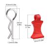 1/10 RC Car Body Clips Pins with Pull Tabs R Clips for All 1:10 1/12 Scale Axial Redcat HPI Himoto HSP Exceed RC Car Parts Truck Buggy Shell Replacement, Set of 4 (Red) view 2