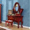 iLAND Wooden Dollhouse Furniture 1/12 Scale, Dollhouse Bedroom Furniture in Mahogany Color incl Dollhouse Bed & Dressing Table & Wardrobe (Classical Miniature Furniture 6pcs) view 4
