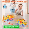 Toy Cars for 2 Year Old Boy Toys, Baby Boy Gifts, Musical Learning Crawling Toys for Toddlers 2-3, Educational Baby Bus with Animal Blocks, Christmas Birthday Gift for 2 3 4 Year Old Boys Girls Kids view 3