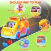Toy Cars for 2 Year Old Boy Toys, Baby Boy Gifts, Musical Learning Crawling Toys for Toddlers 2-3, Educational Baby Bus with Animal Blocks, Christmas Birthday Gift for 2 3 4 Year Old Boys Girls Kids view 4