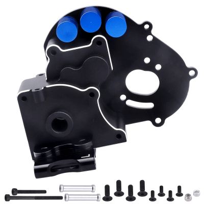 CrazyHobby Aluminum Transmission Case Gearbox with Motor Plate and Arm Mounts for 1/10 Traxxas Slash 2WD Rustler Stampede Bandit Replace of 3691