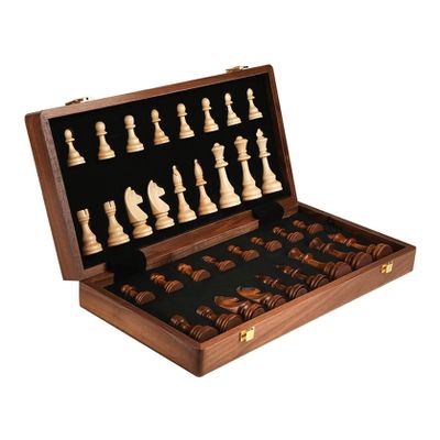 XIXIDIAN Chess Set,Foldable Wooden Chess Set for Kids and Adults, Handcraft Travel Chess Set, Prefect Choice for Birthday (Size : 45X45X3.8cm)
