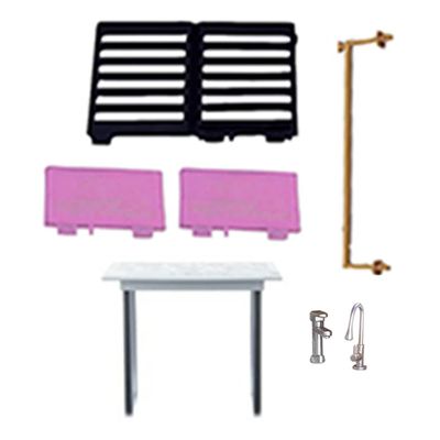 F-Price Replacement Parts for Barbie Doll Dreamhouse Playset - GRG93 ~ Black Railing, Pink Sink Faucets, Table and Pole