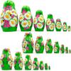 AEVVV Russian Nesting Dolls Set of 7 pcs - Matryoshka Dolls in Summer Dress with Chamomile Flower Decorations - Cottage Core Room Decor - Cute Desk Decor view 2