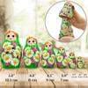 AEVVV Russian Nesting Dolls Set of 7 pcs - Matryoshka Dolls in Summer Dress with Chamomile Flower Decorations - Cottage Core Room Decor - Cute Desk Decor view 3