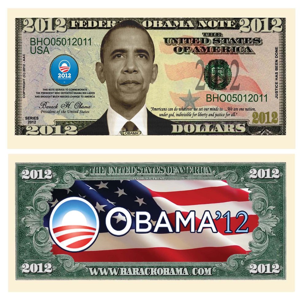 American Art Classics Pack of 25 - Barack Obama 2012 Commemorative Dollar Bill Collectible
