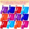ArtCreativity 6" Beach Sand Castle Buckets and Shovels Set  12 Pails Buckets and 12 Shovels with Sand Castle Building Toys  Fun Summer Beach Toys for Boys and Girls view 2