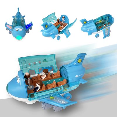 Kidsthrill Kids Airplane Toy with Bump & Go Technology, Flashing Lights, Music & Sounds - Toys for Boys & Girls 3-12