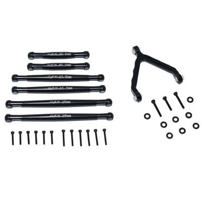 GPM Racing Alum Suspension Links + Front Upper Link Mount Black : SCX24 Deadbolt