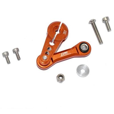GPM Upgrades Aluminum Tie Rod+25T Servo Horn for 1/8 Kraton ARA106040T1/T2&Typhon ARA106046&Talion ARA106048&Outcast ARA106060&Notorious ARA106044T1/T2 RC Cars (Orange)
